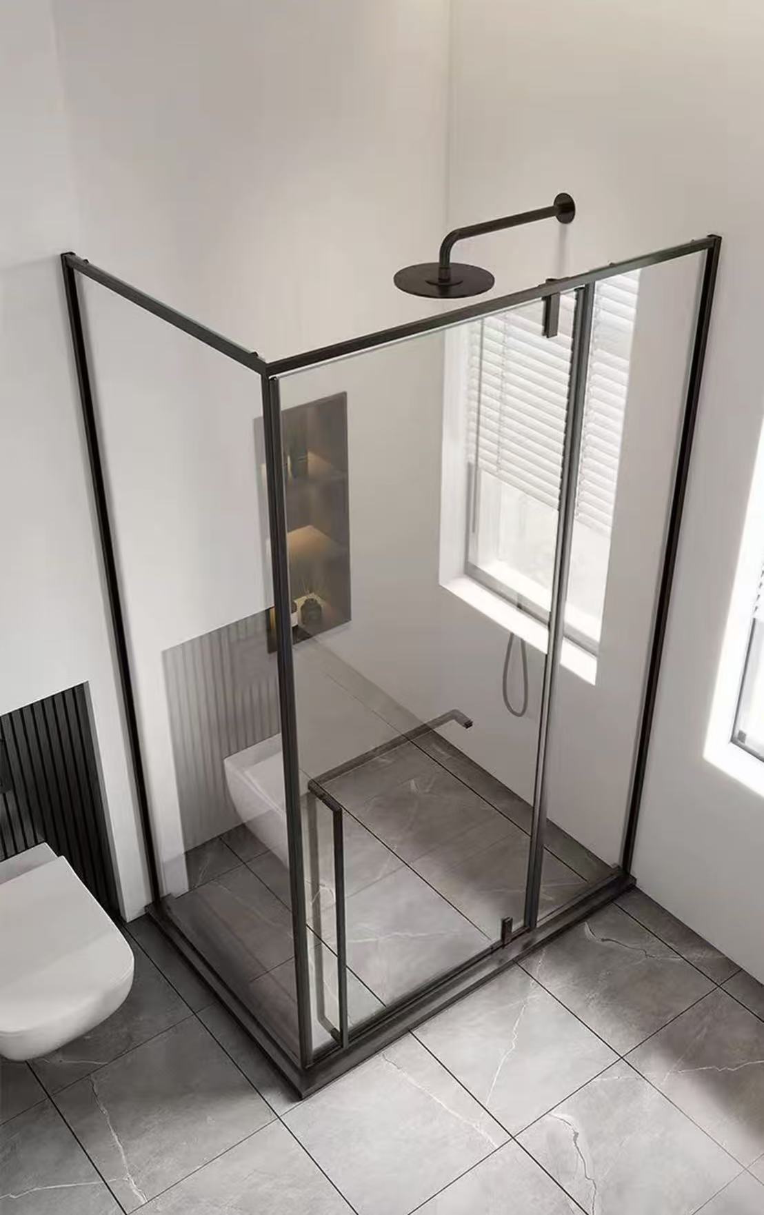 Frameless aluminum shower partition